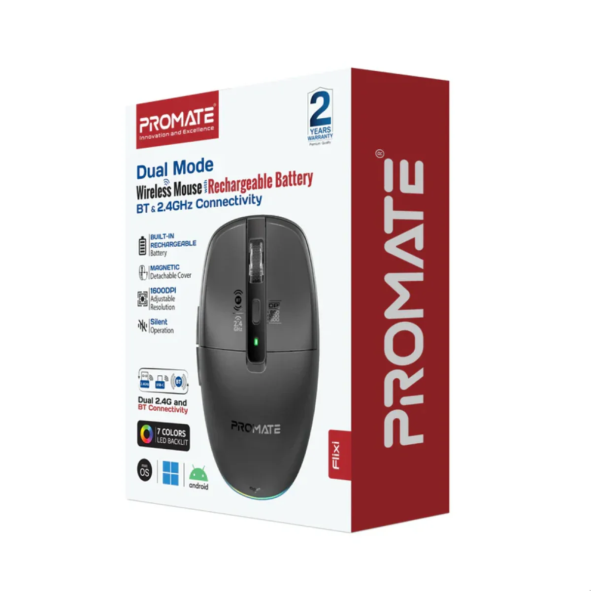 ماوس لاسلكي مزدوج فليكسي (بلوتوث + 2.4G) ببطارية قابلة للشحن من بروميت - Image 8
