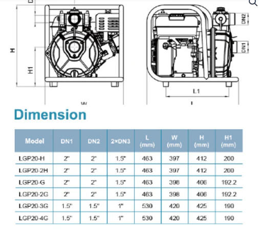مضخة المياه والصرف الصحي على البنزين 6.5hp من LEO - Image 7
