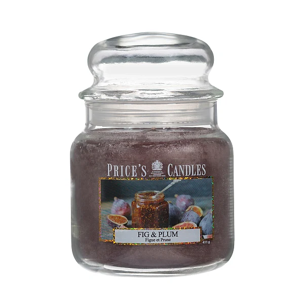 شمعة معطرة متوسطة بمرطبان وغطاء من Price's - التين والخوخ