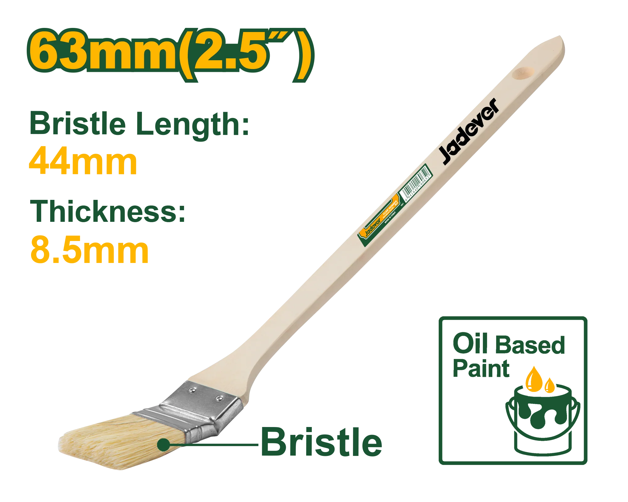 JADEVER Paint Brush with Curved Head 63mm | 2.5" (JDPE3325)