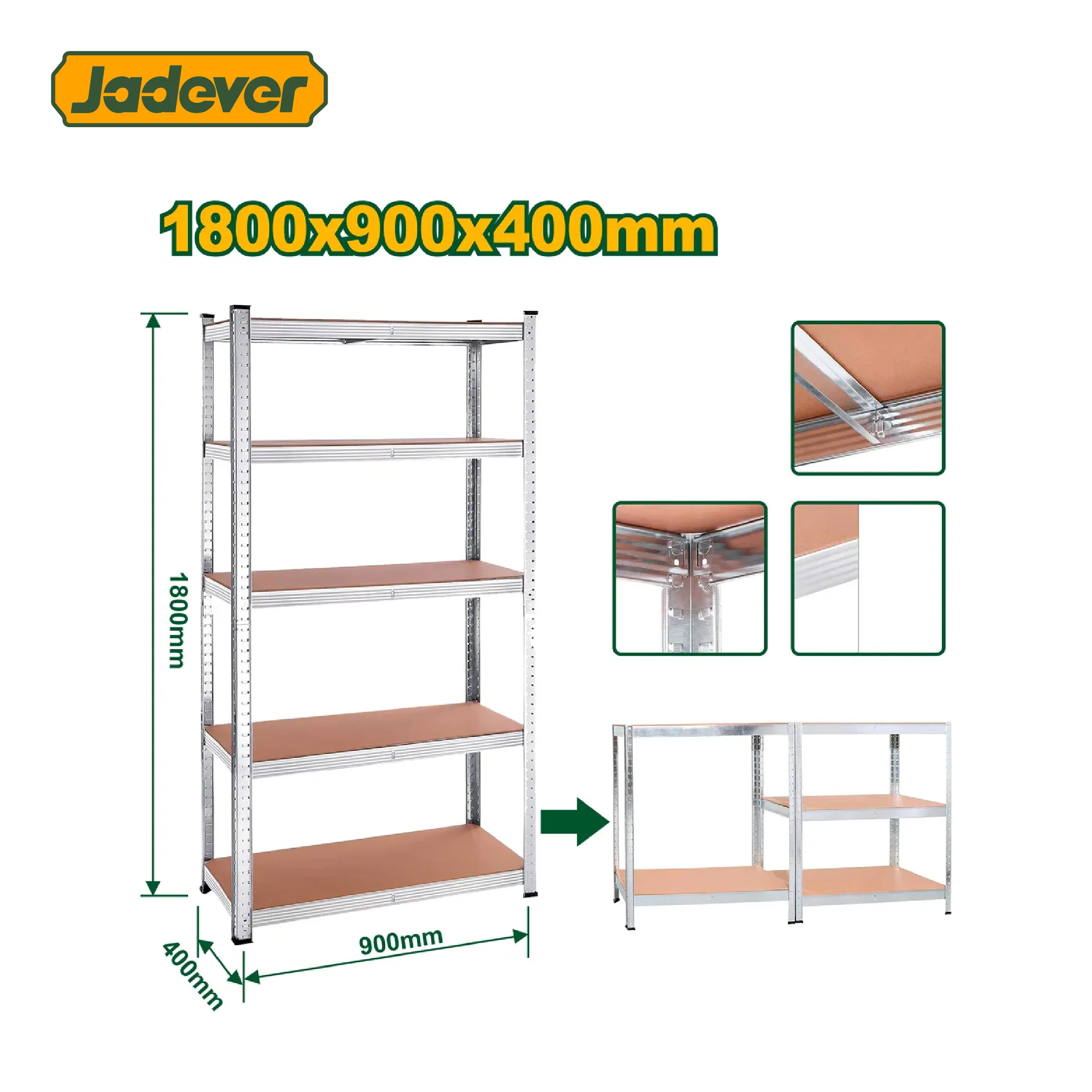 وحدة رفوف متعددة الاستخدام من JADEVER - Image 3