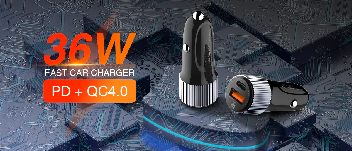 شاحن سيارة سريع ثنائي المنافذ USB بقوة 36 واط من LDNIO - Image 5