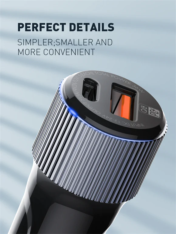 شاحن سيارة سريع ثنائي المنافذ USB بقوة 36 واط من LDNIO - Image 7