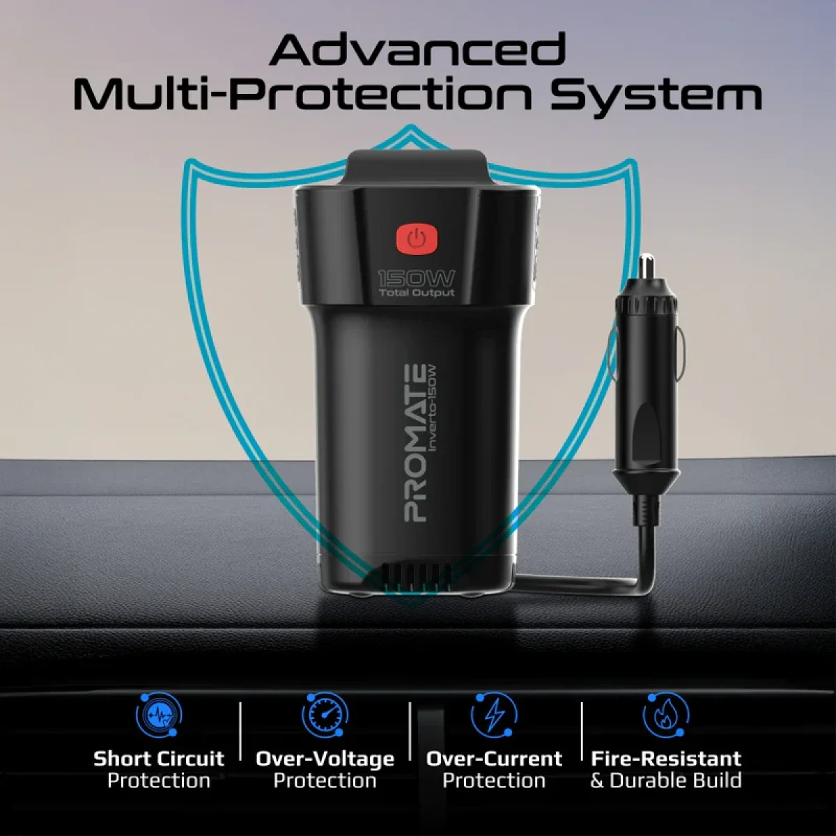 شاحن سيارة USB-C وUSB-A مع مقبس AC للهواتف واللابتوب ونينتندو سويتش من PROMATE - Image 7