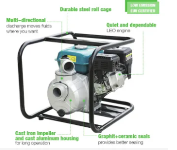 مضخة مياه عادمة على البنزين 6.5hp من LEO - Image 3