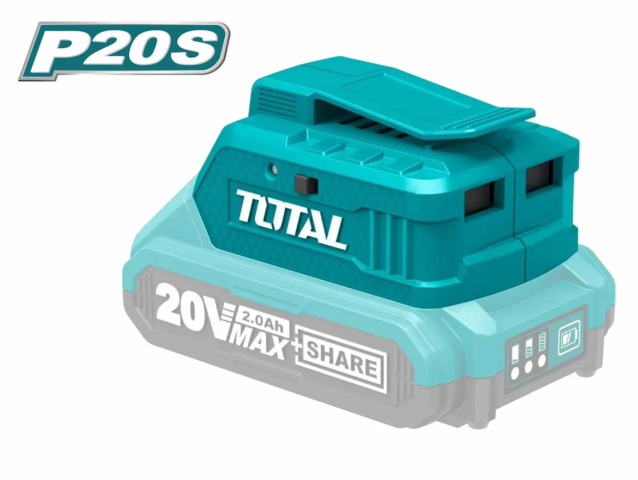 شاحن بطارية يعمل على مخرج USB 20 فولت من Total