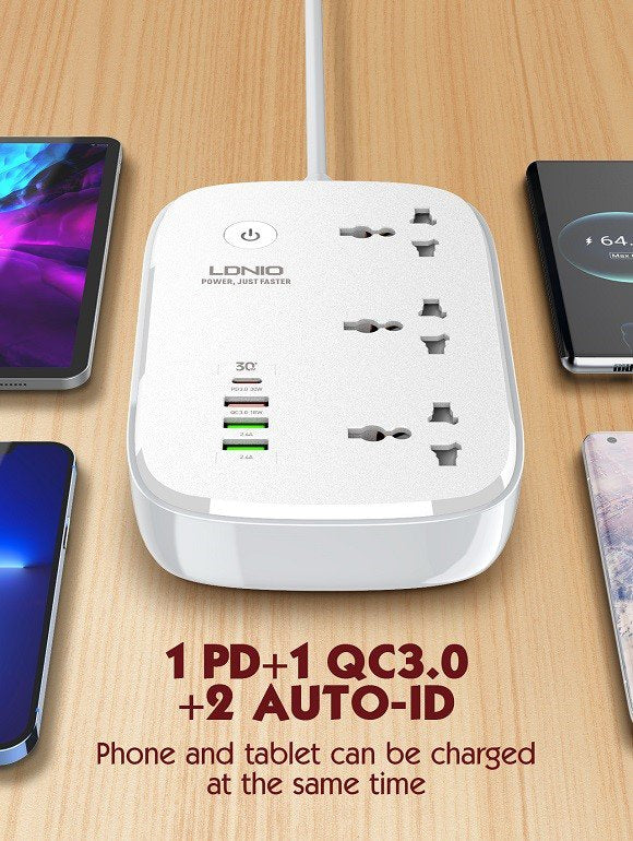 وصلة طاقة ذكي واي فاي مع 3 منافذ تيارو4 منافذ USB من LDNIO - Image 6