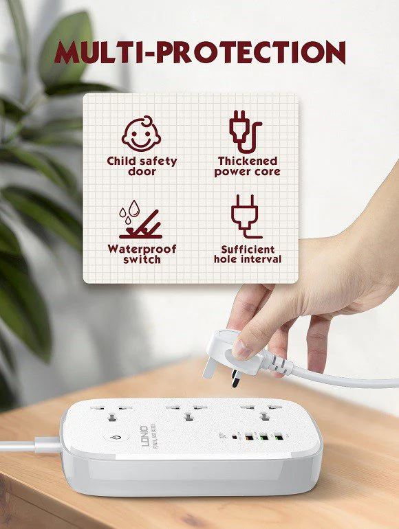 وصلة طاقة ذكي واي فاي مع 3 منافذ تيارو4 منافذ USB من LDNIO - Image 8