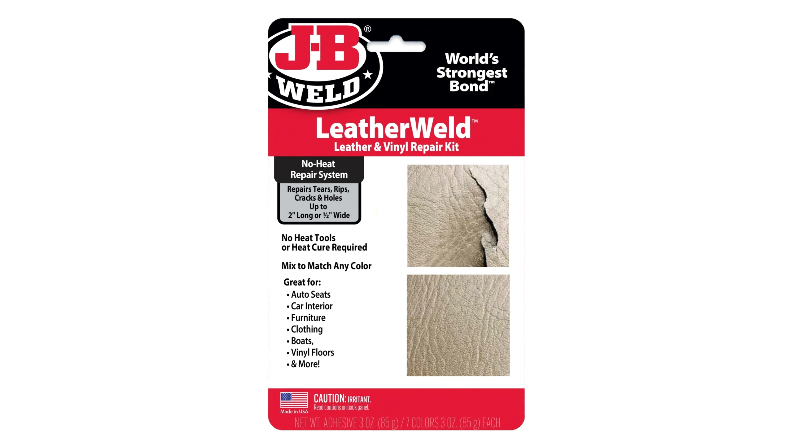LeatherWeld™ Vinyl and Leather Repair Kit – No-Heat, Air-Dry DIY Solution for Cracks & Tears