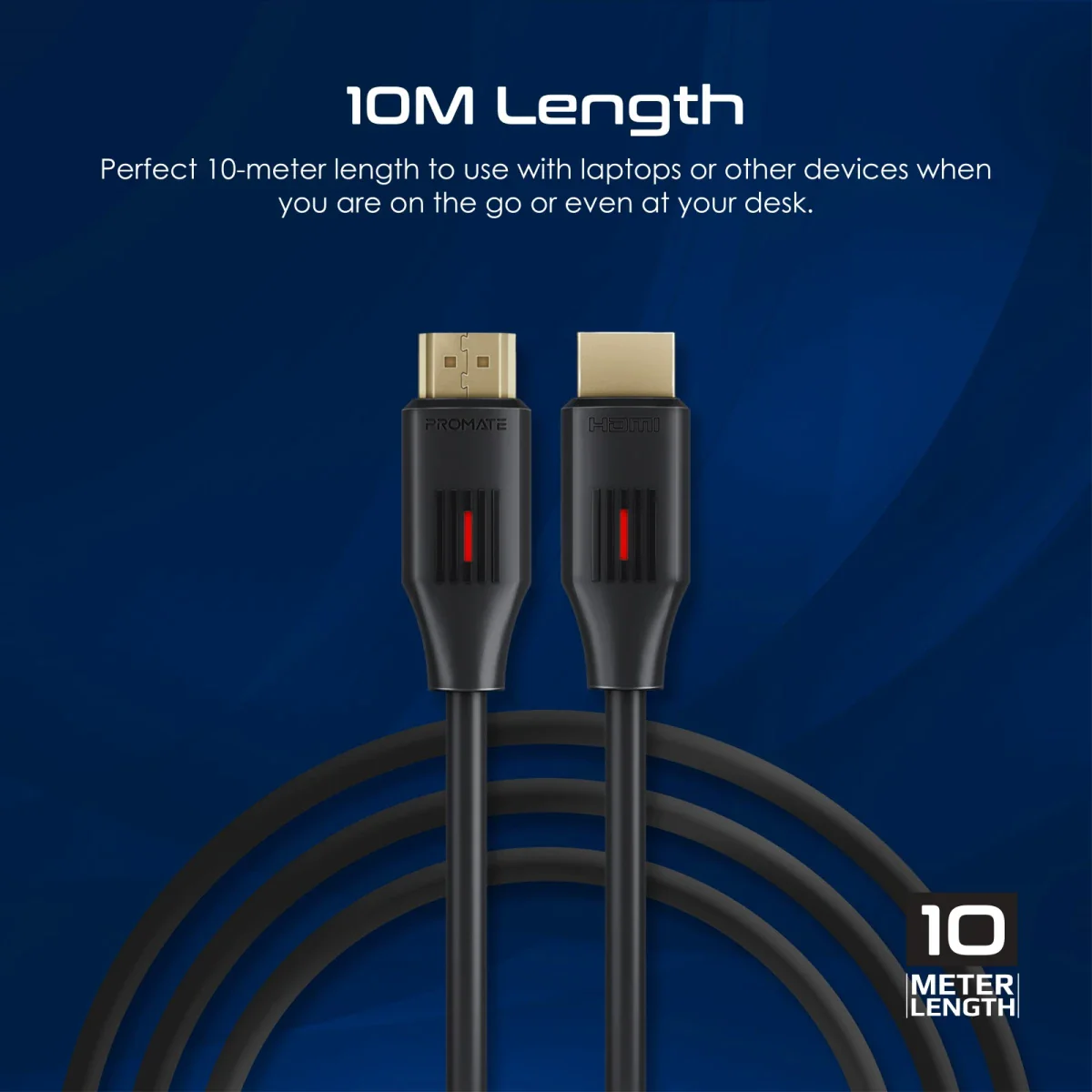 كابل HDMI بطول 10 متر يدعم دقة 4K وتردد 60 هرتز وسرعة نقل 18 جيجا من PROMATE - Image 3