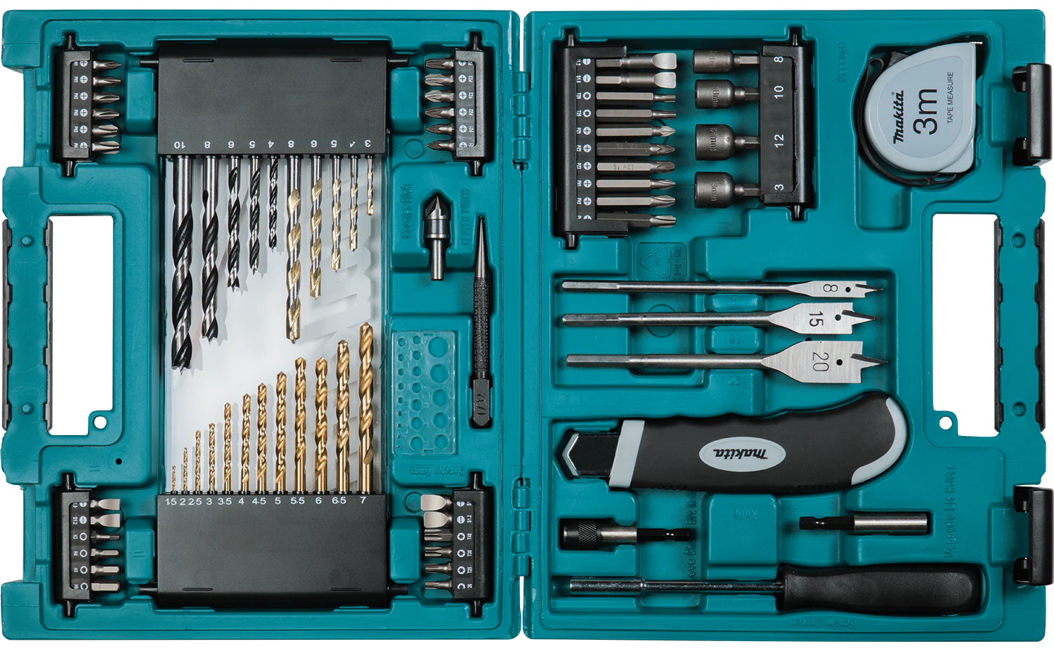 طقم راسات وريش وبكسات 71 قطعةD-37144 من ماكيتا MAKITA - Image 3