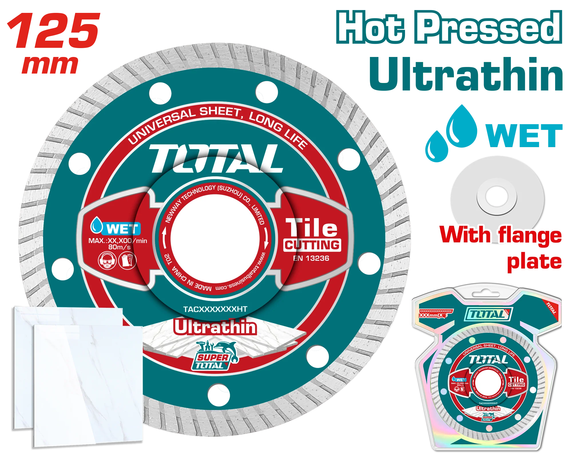 قرص ماس فائق النحافة 125x22.2MM TAC2131251HT لقص السيراميك والبلاط