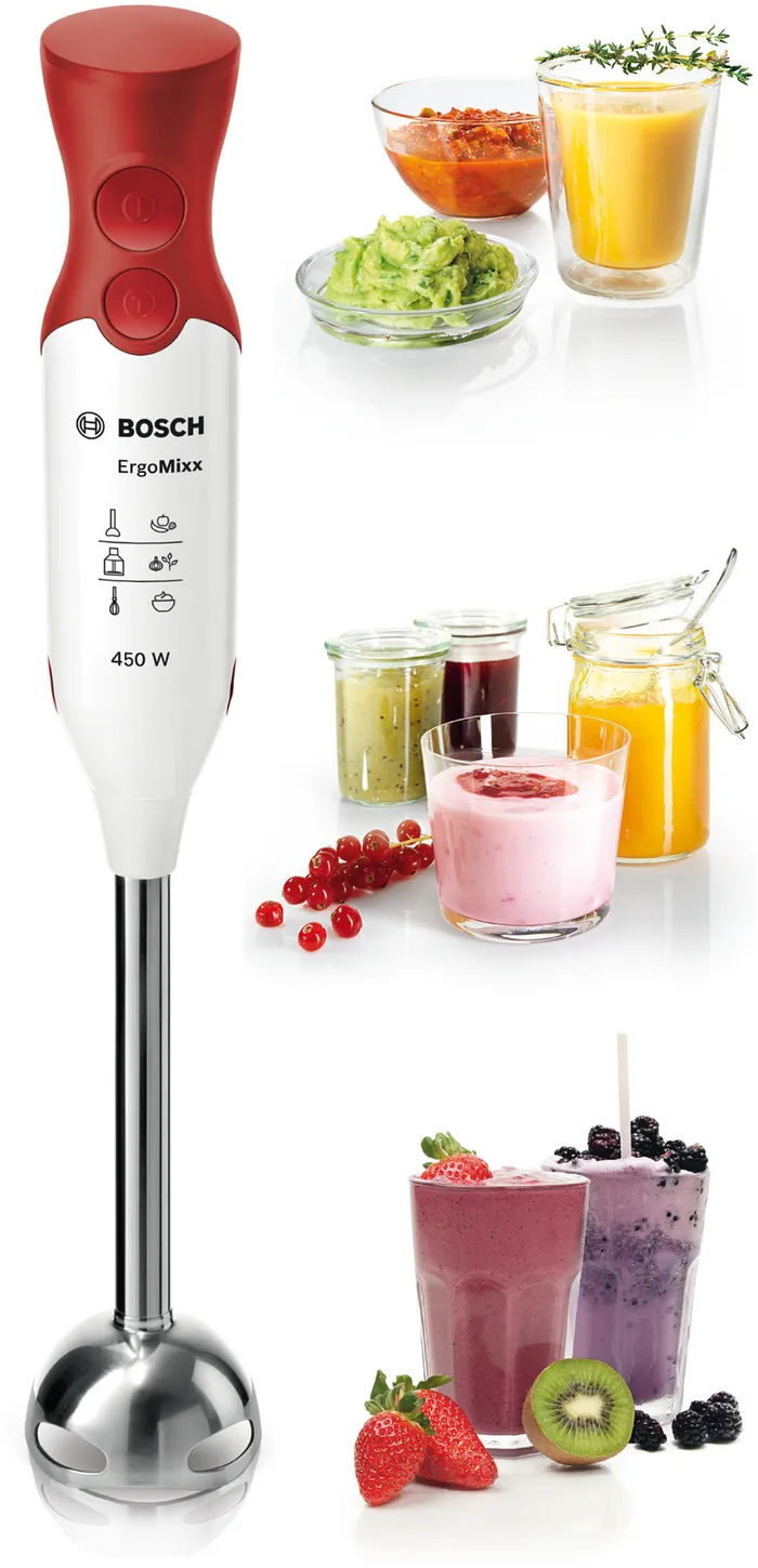 خلاط يدوي إرغو ميكس 450 واط أحمر من بوش Bosch - Image 2