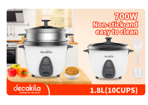 طباخة أرز كهربائية 1.8 لتر 700 واط من دكاكيلا Decakila - Image 2