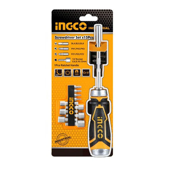 طقم مفكات ريتشات 15 في 1 انكو (Ratchet)
