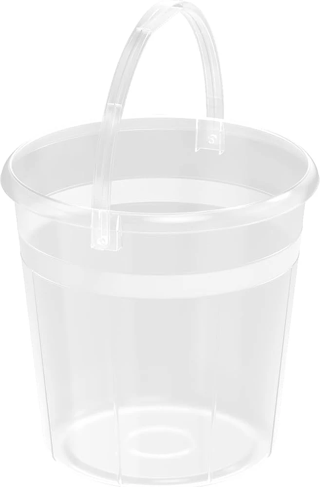 دلو بلاستيكي شفاف 10 لتر من كوزموبلاست سهل الاستخدام وقابل للتكديس لتحمل المنظفات من Cosmoplast