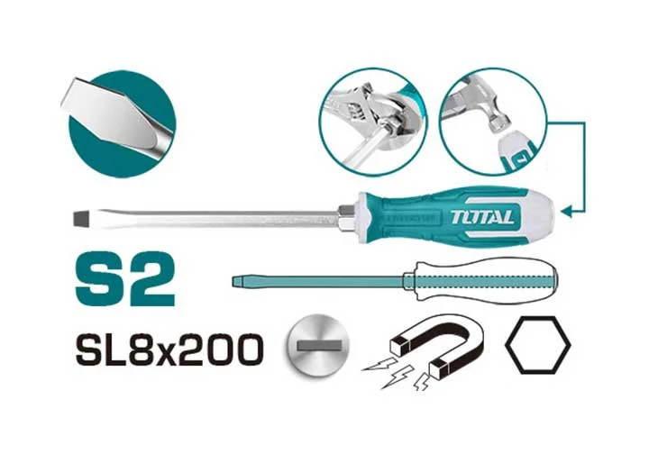 مفك ضرب عادي قياس 8*200 ملم من  TOTAL - Image 2