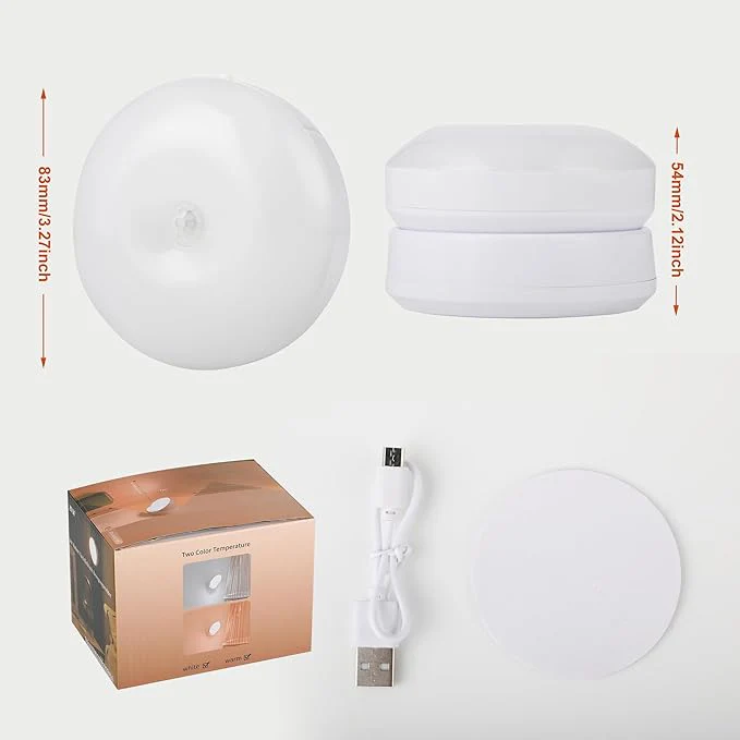 مصباح جداري داخلي LED مع مستشعر الحركة، قابل لإعادة الشحن عبر USB، قابل للدوران 360 درجة - Image 4