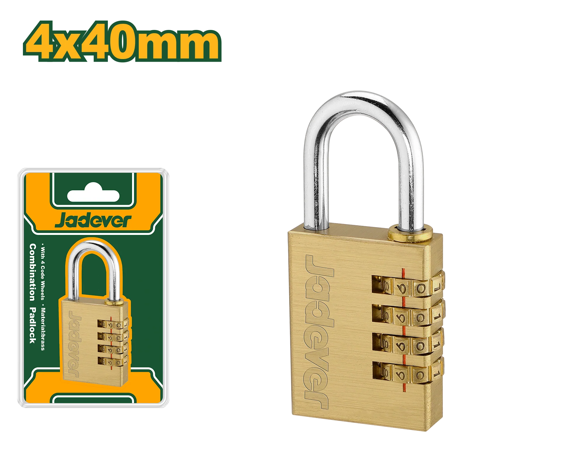 قفل تركيبي نحاسي 4 أرقام 4x40مم من JDPD3444 أمان عالي وجودة ممتازة