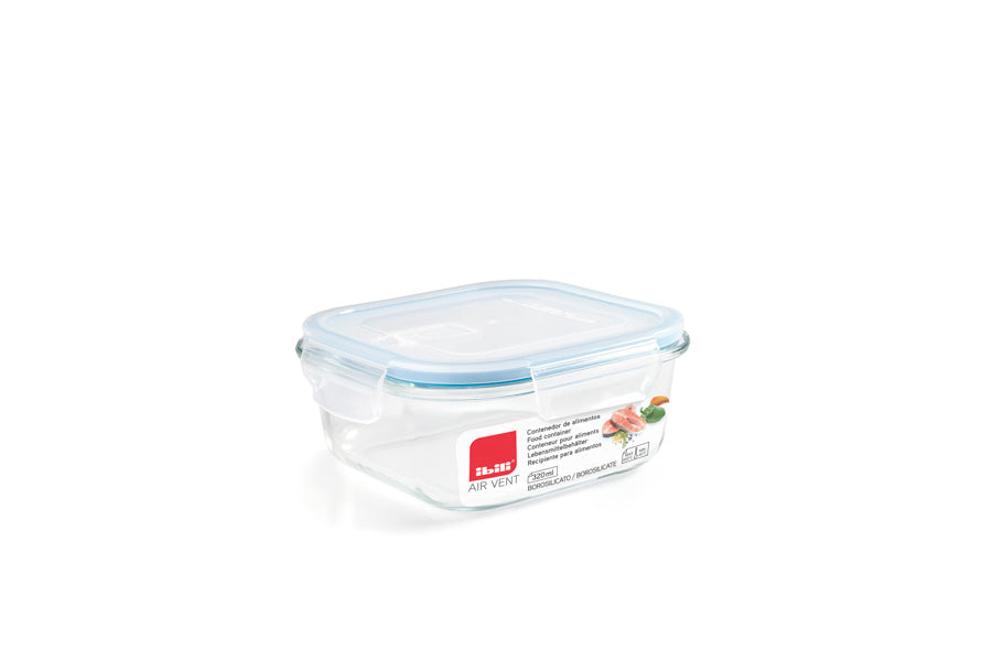 حافظة طعام زجاج 1200 مل من Ibili Air-Vent - أزرق