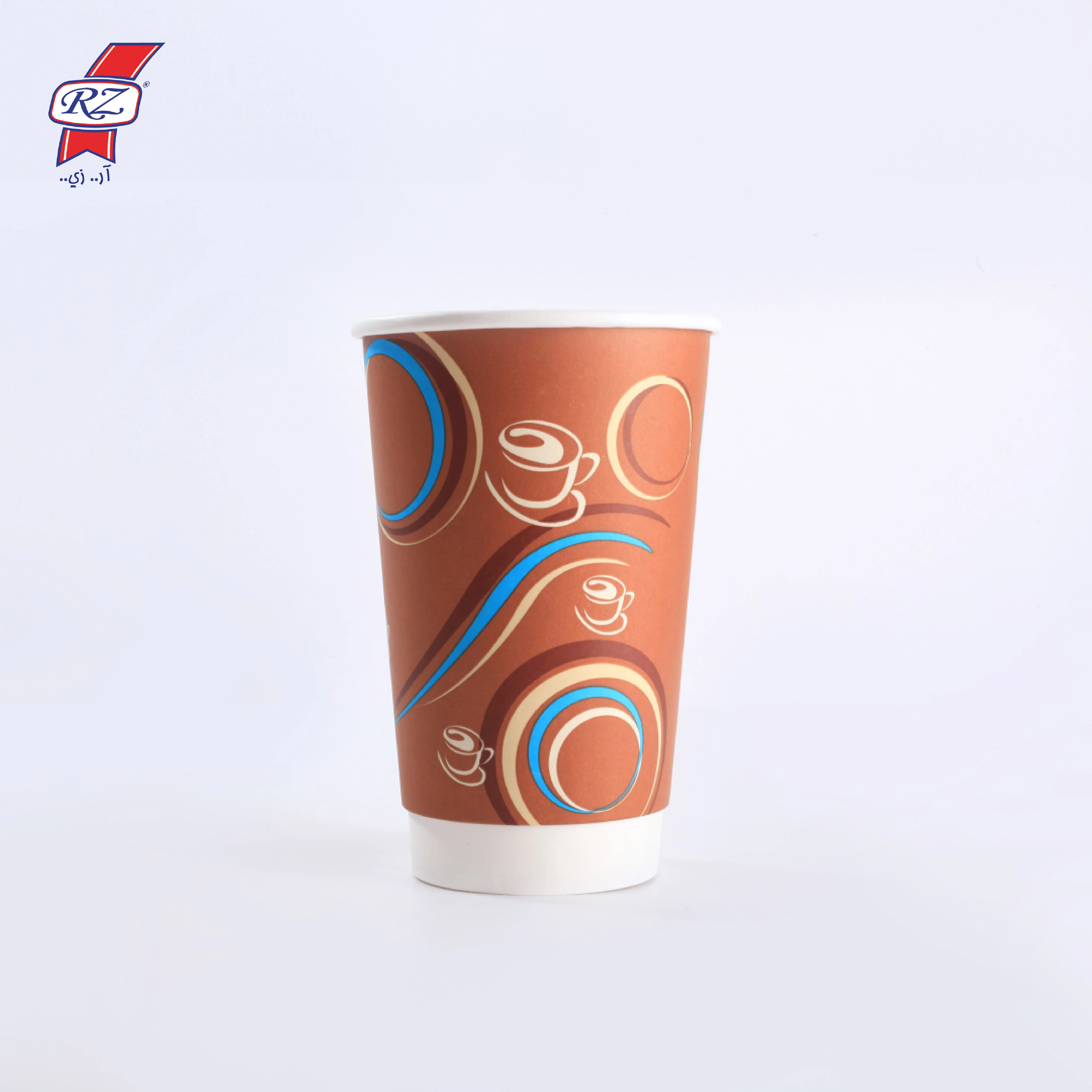كاسات ورقية دبل 16 اونص 25 كاسة متعد الالوان -RZ - Image 2
