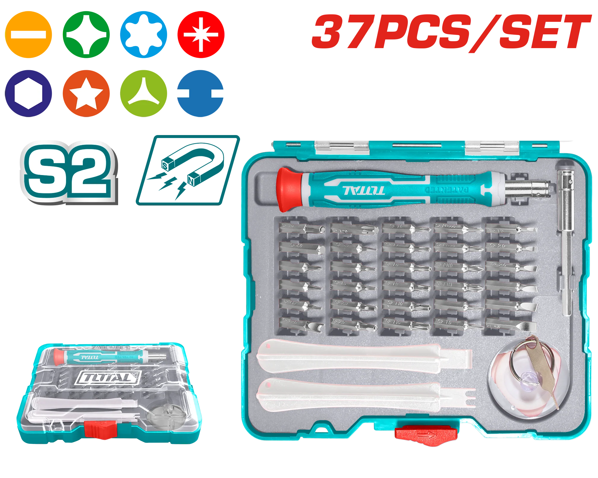 TOTAL 37PCs Precision Screwdriver Set (TACSD30376)