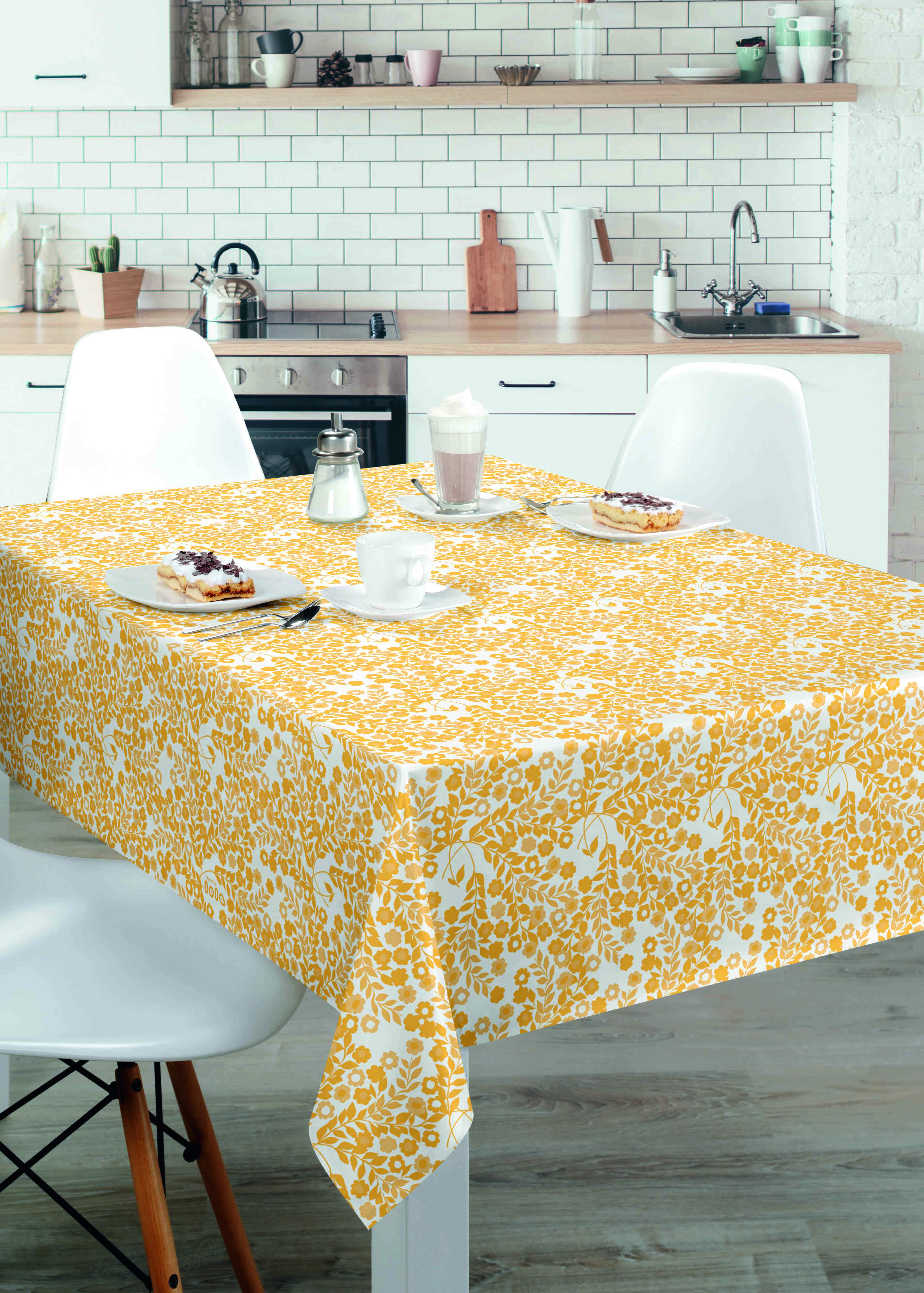 مفرش طاولة عرض 140 سم من Finesse Lola Wallflower - أصفر وأبيض