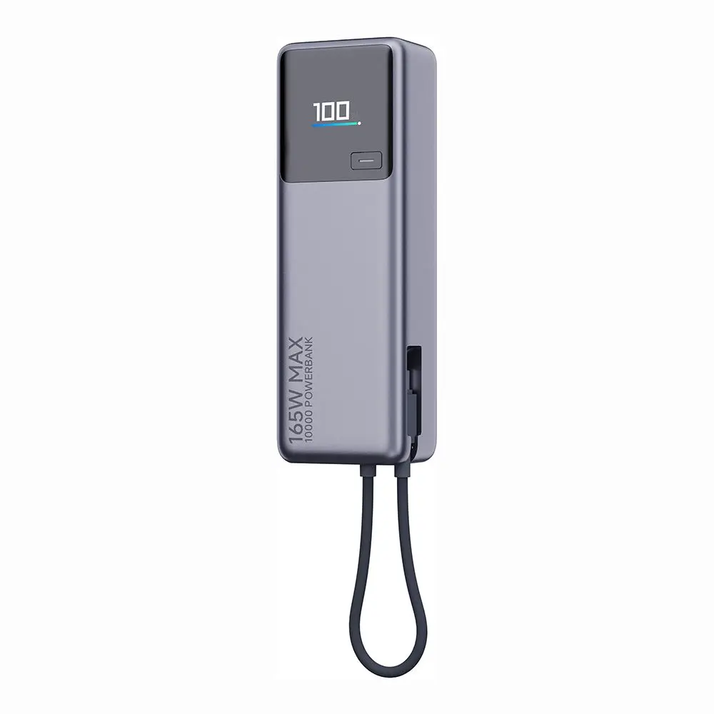 بور بانك شاومي 165 واط 10000mAh (كابل مدمج) | رمادي - Image 3