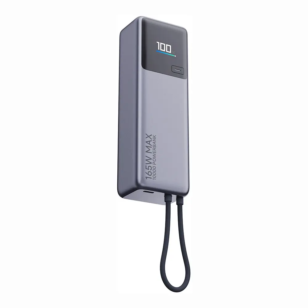 بور بانك شاومي 165 واط 10000mAh (كابل مدمج) | رمادي - Image 4