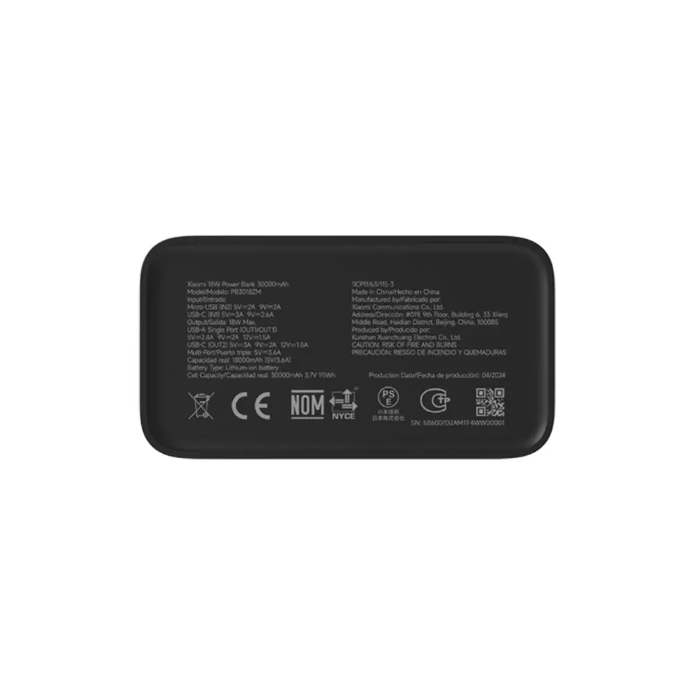 بور بانك شاومي 18 واط 30000mAh | أسود - Image 3