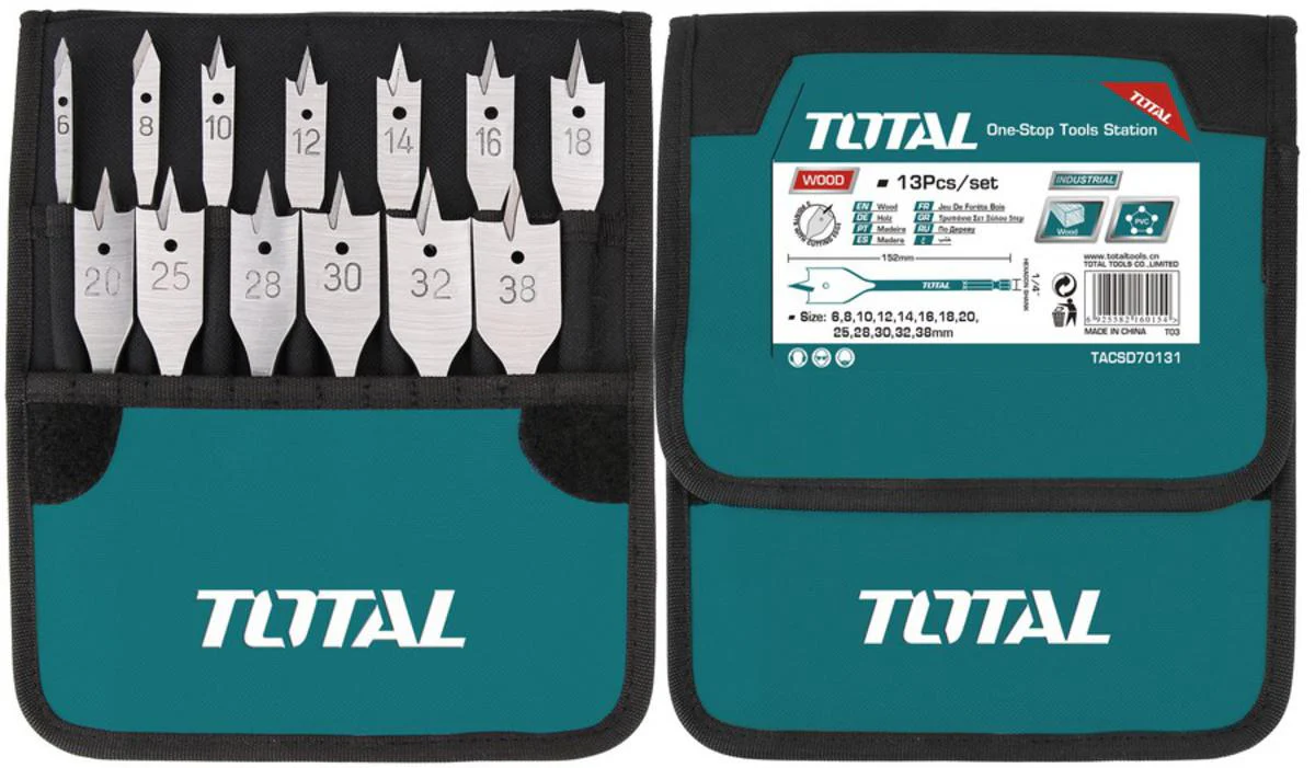 طقم ريش فراشة 13 قطعة 6-38 ملم من Total - Image 2