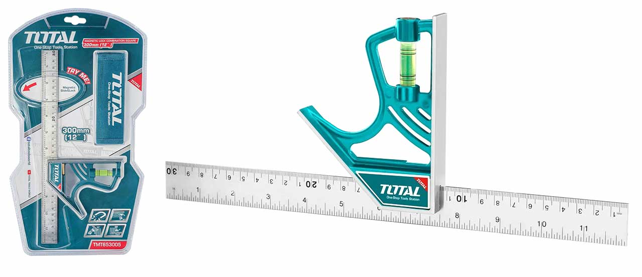 مسطرة مغناطيس 30 سم مع زاوية علام وميزان من Total - Image 2
