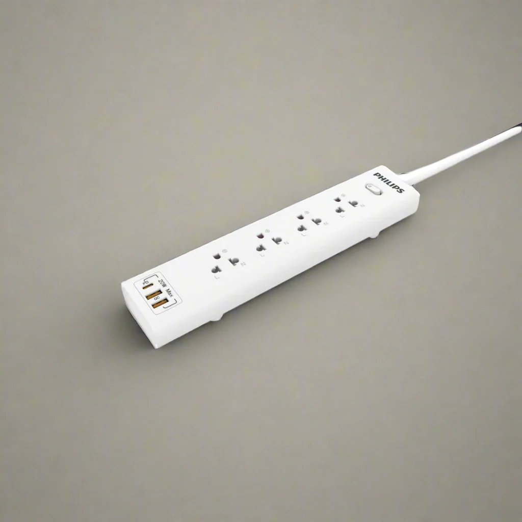 وصلة كهربائية 4 مخارج مع USB، قدرة 10 أمبير، سلك 2 متر - Philips - Image 4