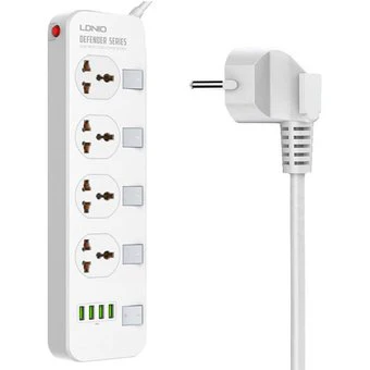 وصلة كهرباء 4 مخارج مع 4 مخارج USB LDNIO - Image 3