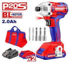 دريل براغي 1/4" 20 فولت وشنطة قماش من EMTOP. - Image 2