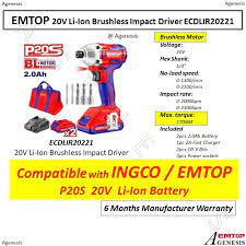 دريل براغي 1/4" 20 فولت وشنطة قماش من EMTOP. - Image 3