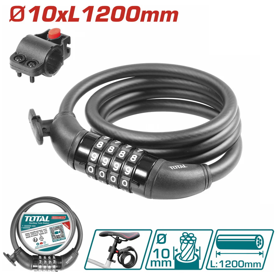 قفل بسكليت 10*1200 ملم ارقام من Total