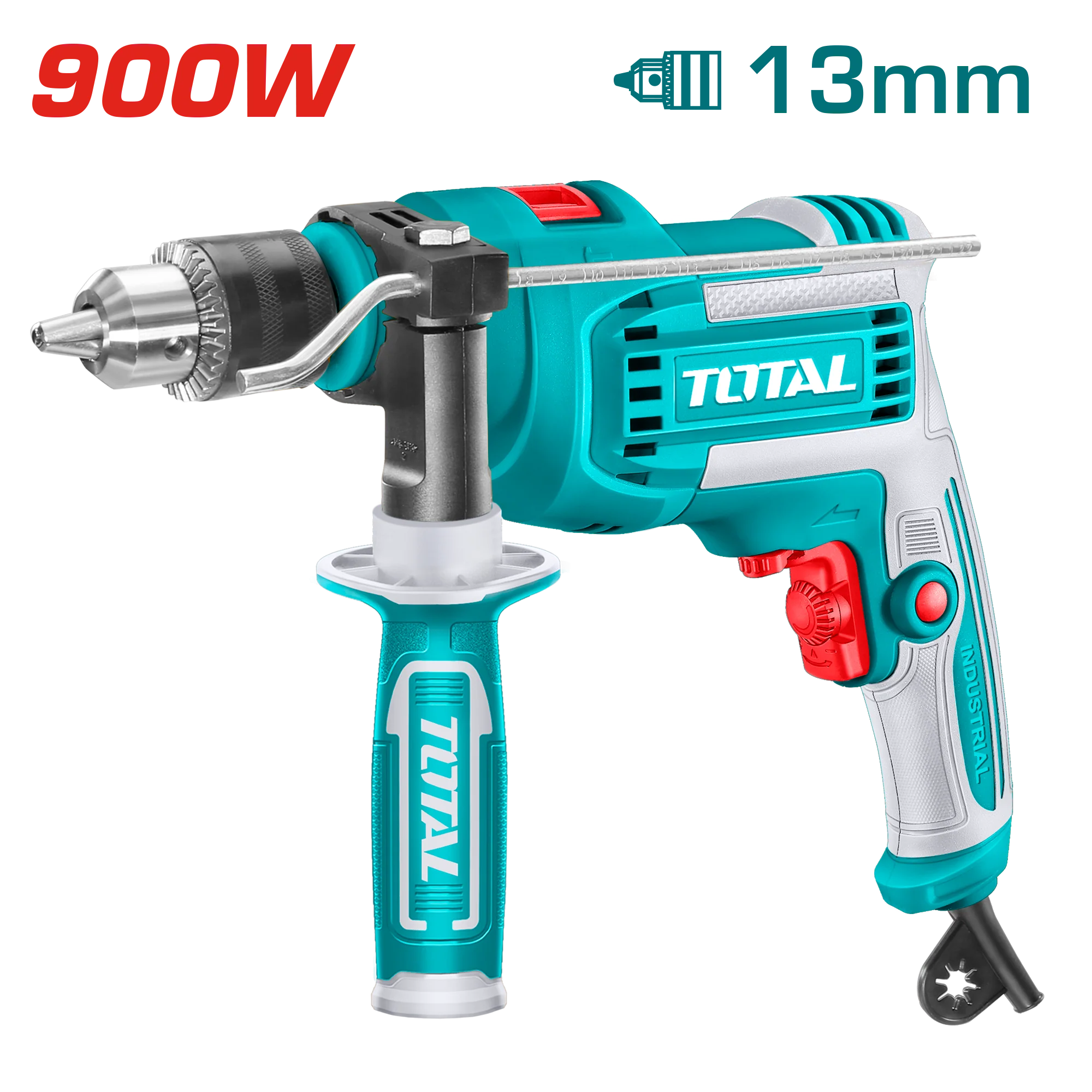 درل كهرباء 13 ملم 900 واط بسرعة 0-2800rpm ومفتاح أمامي/خلفي وميزة المطرقة - Image 2