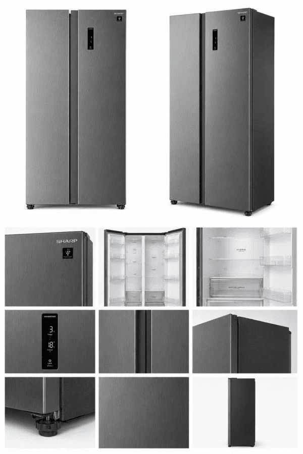 ثلاجة شارب 815 لتر Side by Side ستانلس ستيل - Image 2