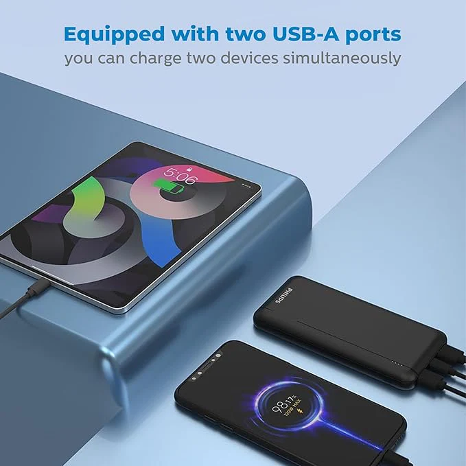 باور بانك فيليبس سعة 10000mAh شحن سريع 20 واط تصميم أنيق - Image 4