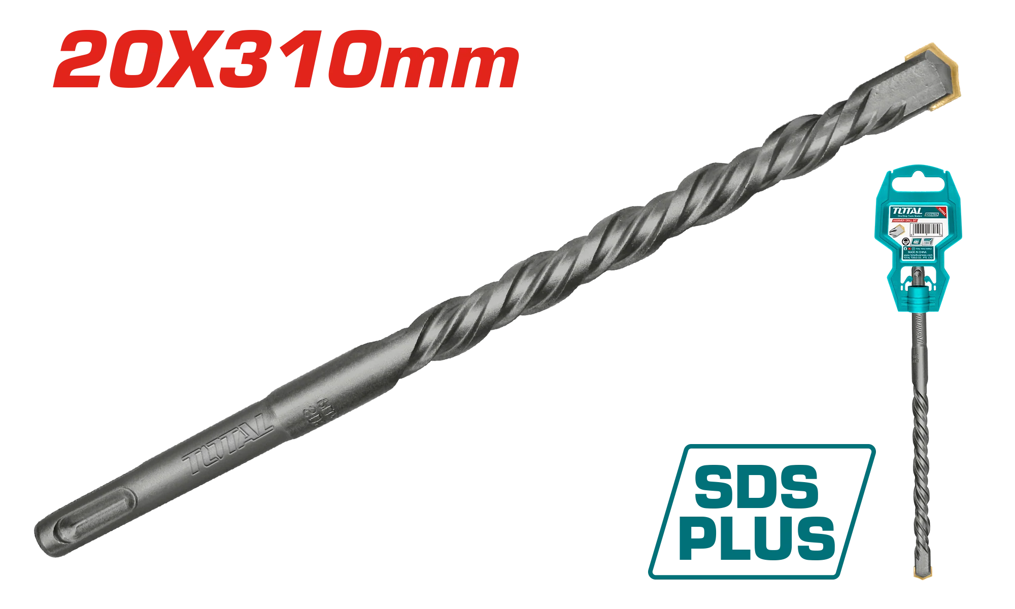 لقمة مطرقة SDS Plus 20x310 مم من TAC310003 لأعمال الحفر الشاقة