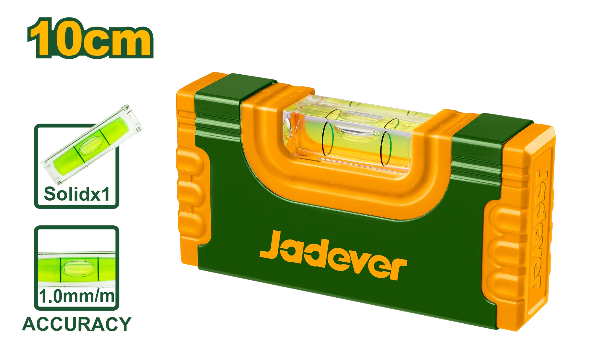 مستوى يد JADEVER 10 سم دقة 1 مم زجاجة أكريليك مضادة للصدمات
