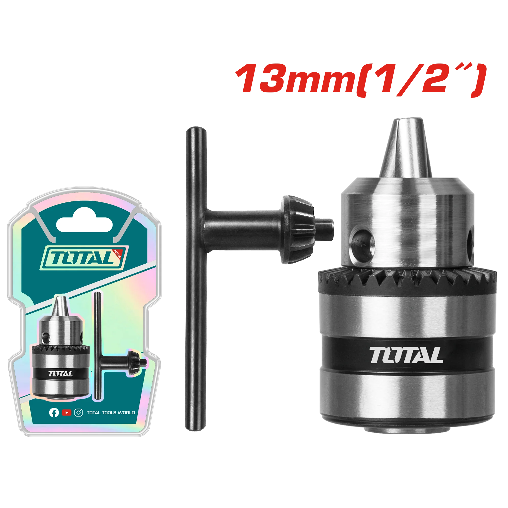 جوزة درل Total TAC451301 13 مم بقدرة 1.5-13 مم وحجم اتصال 1/2"-20UNF بتغليف مزدوج - Image 2