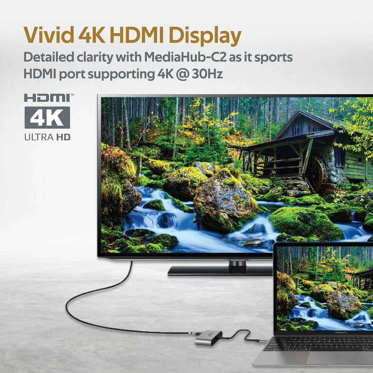 محول عرض USB-C بريميوم 2 في 1 بمنفذ HDMI بدقة 4K ومنفذ VGA من PROMATE - Image 3