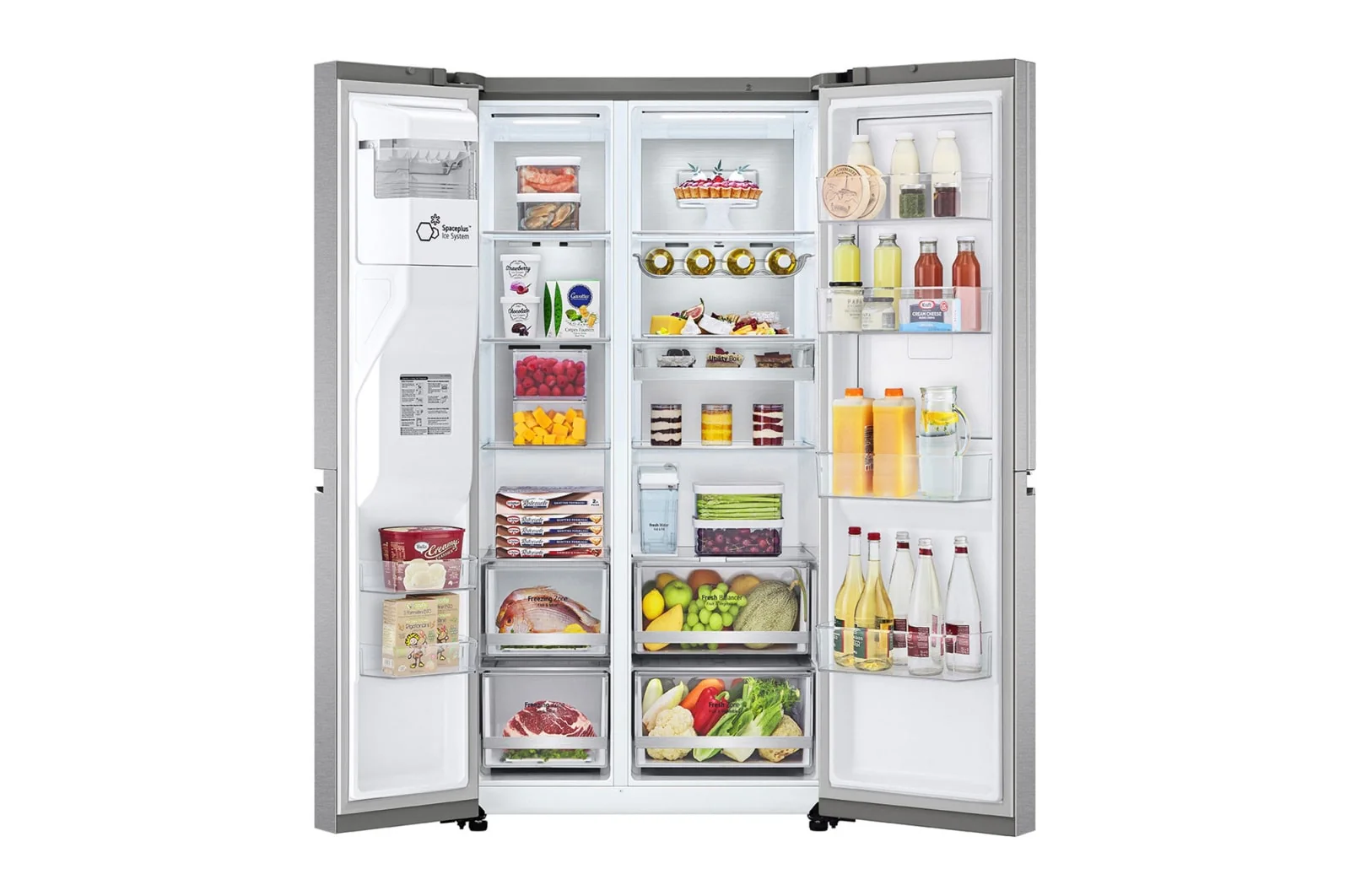 ثلاجة LG InstaView™ ذات الباب المزدوج، سعة 674 لتر، لون فضي - Image 2