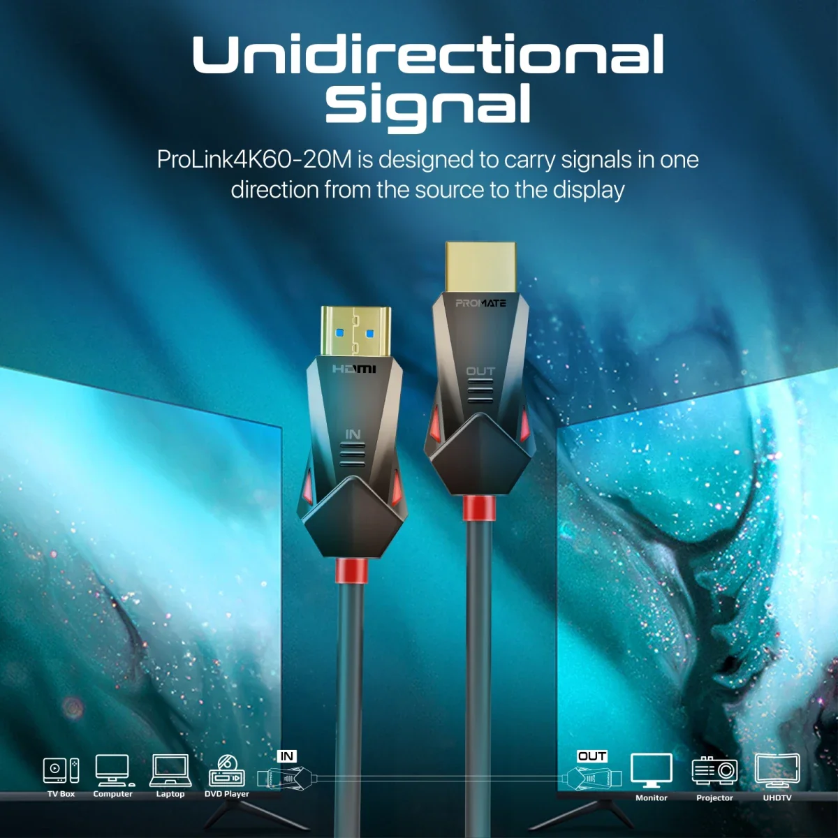 كابل HDMI بطول 20 متر متوافق مع التلفزيون من PROMATE - Image 3