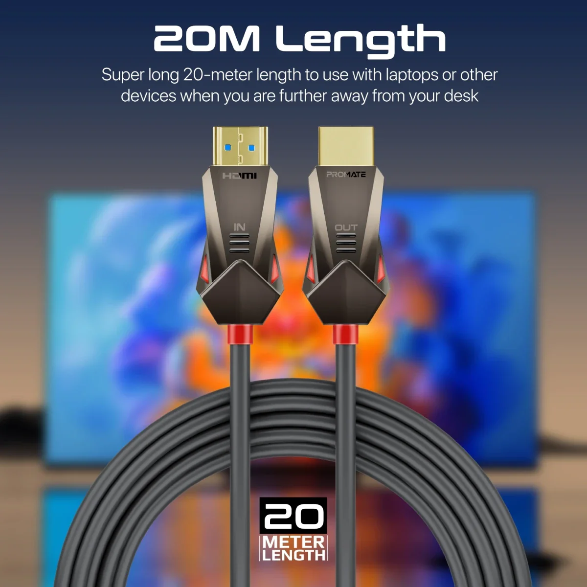 كابل HDMI بطول 20 متر متوافق مع التلفزيون من PROMATE - Image 4