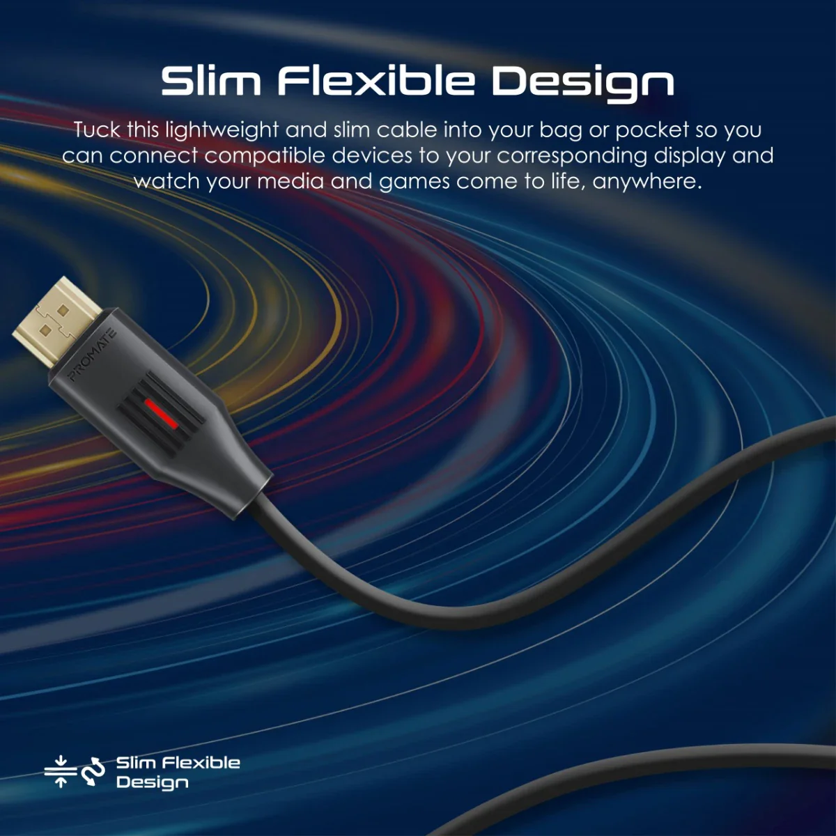 كابل HDMI بطول 5 متر متوافق مع التلفزيون يدعم دقة 4K بسرعة 60 هرتز من PROMATE - Image 3