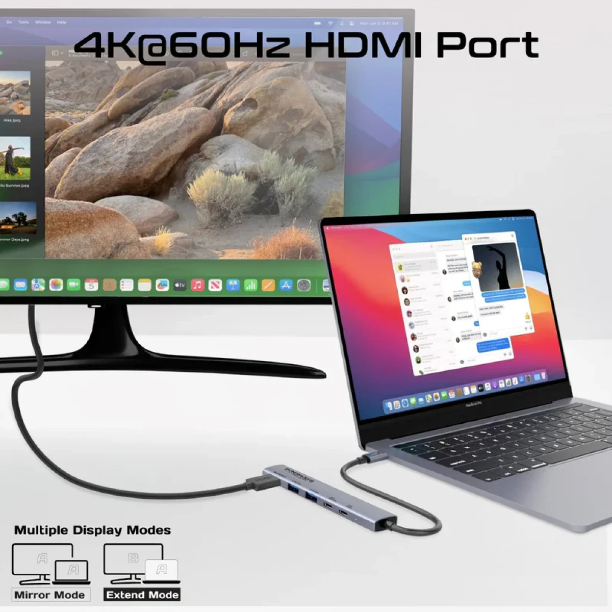 موزع USB-C متعدد الوظائف لينك هاب 5X بدقة 4K وشحن 100 واط من PROMATE - Image 5