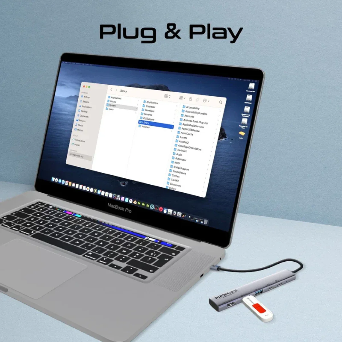 موزع USB-C متعدد الوظائف لينك هاب 5X بدقة 4K وشحن 100 واط من PROMATE - Image 8